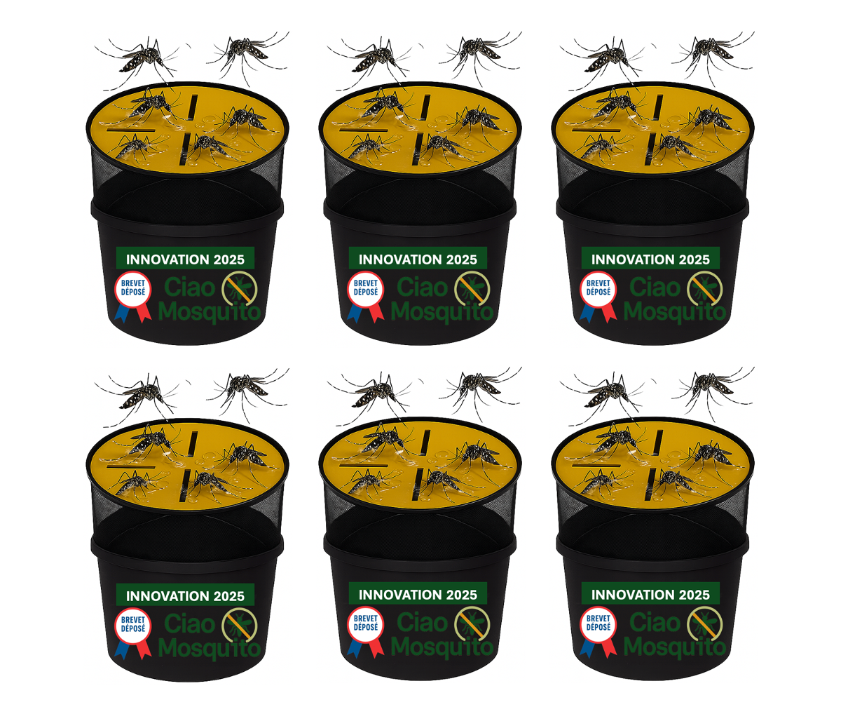 Piège moustique tigre écologique & larves | Anti moustique naturel, sans insecticide | Réutilisable pour jardin, terrasse, balcon, zones humides | Pack complet Ciao Mosquito®