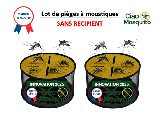 Piège à moustique ecologique autocollant interieur exterieur – Anti Moustique Tigre & Larves – Sans Insecticide ni Électricité – Réutilisable – Kit Flotteur + Filet + 2 Disques – Jardin, Ciao Mosquito