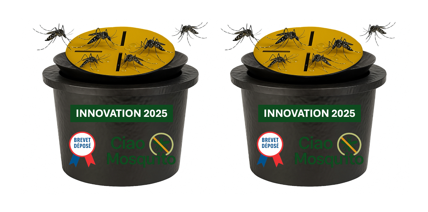NOUVEAU 2025 – Ciao Mosquito® Piège Moustique avec Récipient – Flotteur + Filet + 2 Disques Jaunes + 5 Recharges – Jardin, Extérieur, Écologique, Sans Produit Chimique, Tigre & Larves, Haute Efficacit