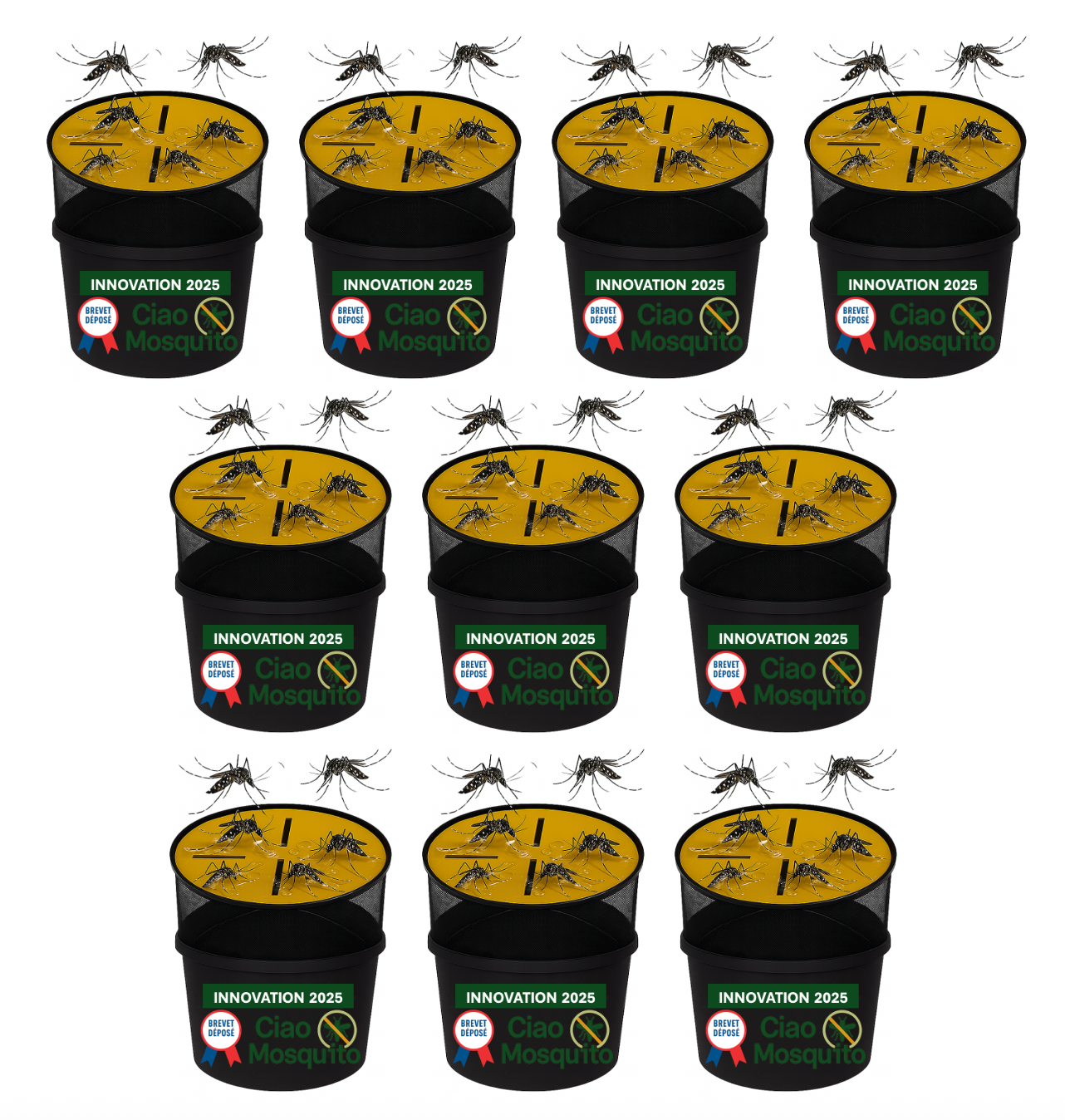 Piège moustique tigre écologique & larves | Anti moustique naturel, sans insecticide | Réutilisable pour jardin, terrasse, balcon, zones humides | Pack complet Ciao Mosquito®