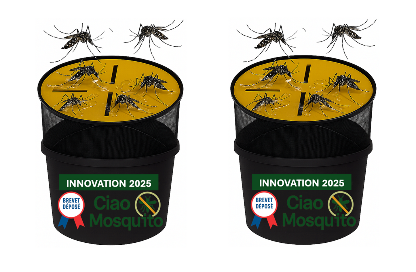 Piège moustique tigre écologique & larves | Anti moustique naturel, sans insecticide | Réutilisable pour jardin, terrasse, balcon, zones humides | Pack complet Ciao Mosquito®