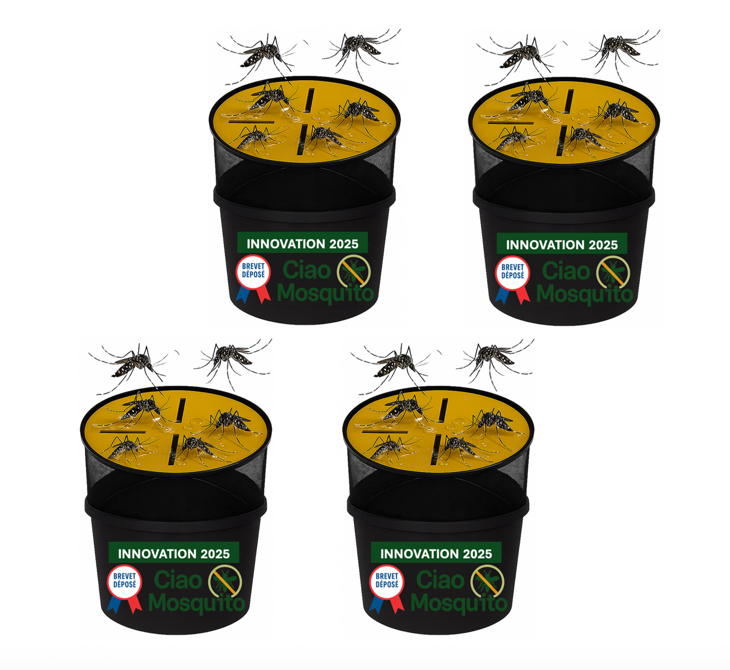 Piège moustique tigre écologique & larves | Anti moustique naturel, sans insecticide | Réutilisable pour jardin, terrasse, balcon, zones humides | Pack complet Ciao Mosquito®